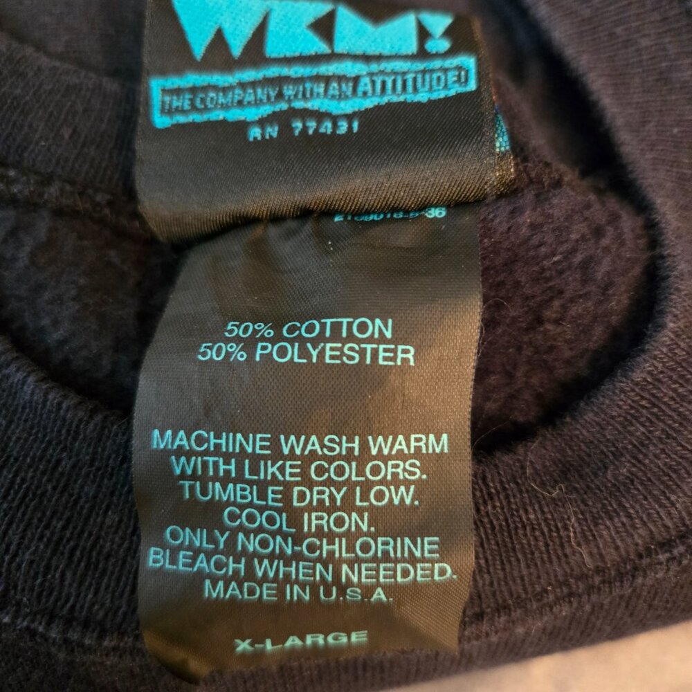1990s Style "With an Attitude" Brand Pumpkin Puff Paint Black Sweatshirt Size XL - Picture 5 of 8